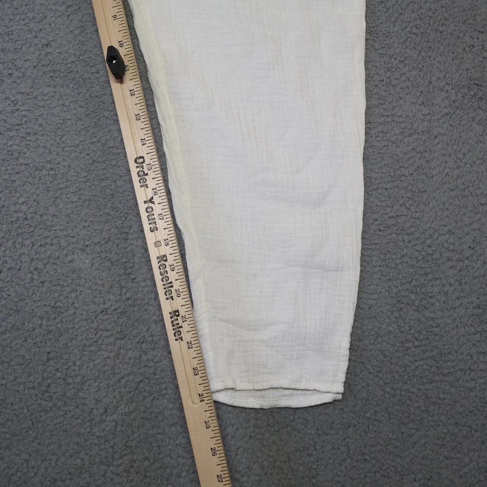 Madewell White Cotton Double Gauze Pull On Tassel Drawstring Pants Mens Medium